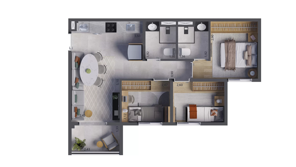 Connect Estação João Dias: 3 dorm 51m²
