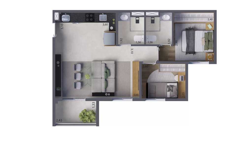 Connect Estação João Dias: 2 dorm 51m² opção