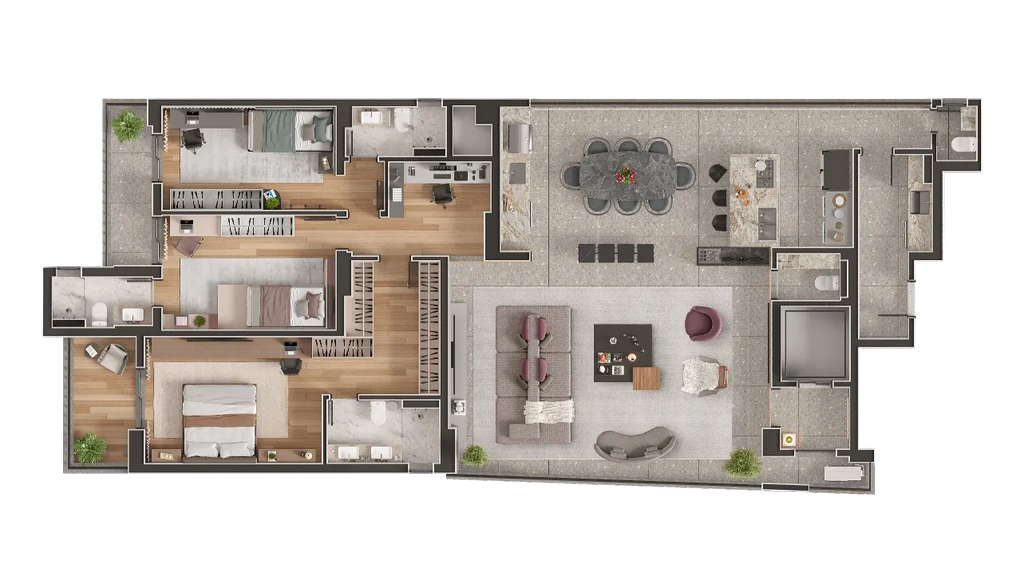 Contemplare: 3 dorm 176m² opção 01