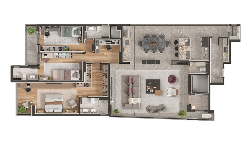 Contemplare: 3 dorm 176m² opção 02