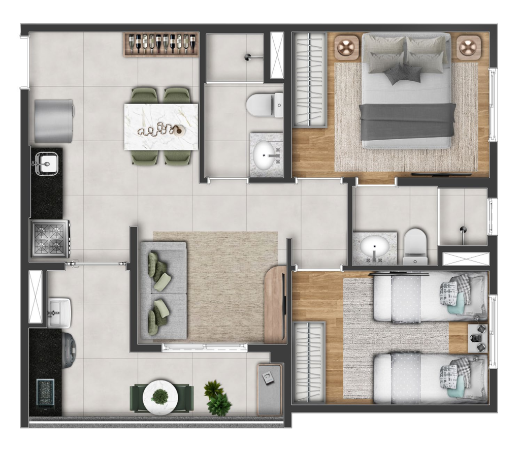 Cult Vila Mariana: 2 dorm 50m²