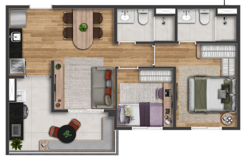 Cult Vila Mariana: 2 dorm 50m²