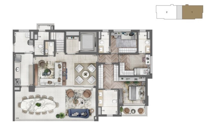 Cyrela Legacy Campo Belo: 3 dorm 329m² cobertura duplex inferior opção