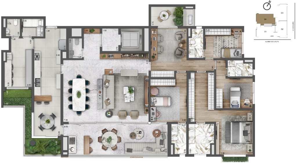 Cyrela Moema by YOO: 4 dorm 272m²