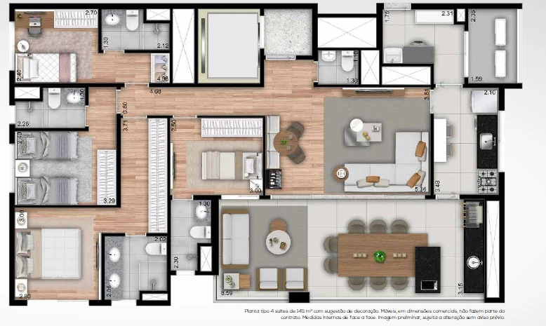 Dom Ipiranga: 4 dorm 145m²