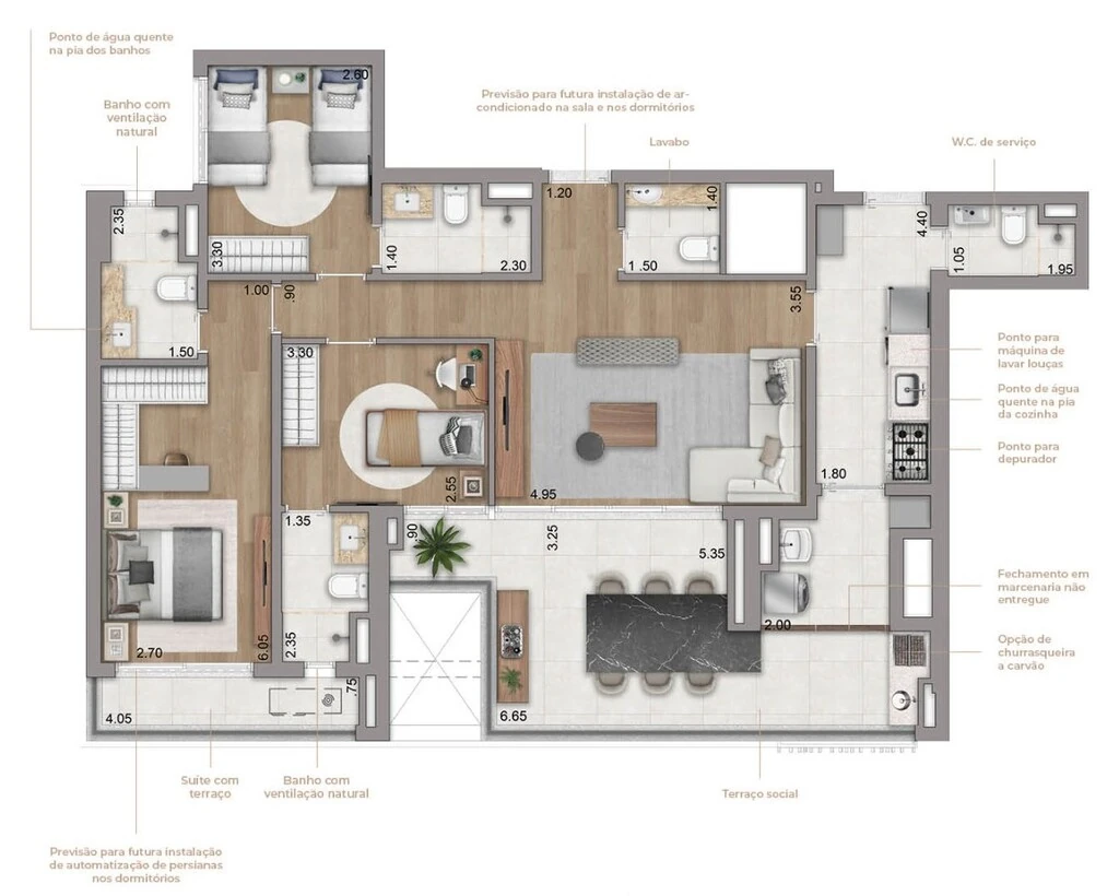 Eden West Fase 2: 3 dorm 123m²