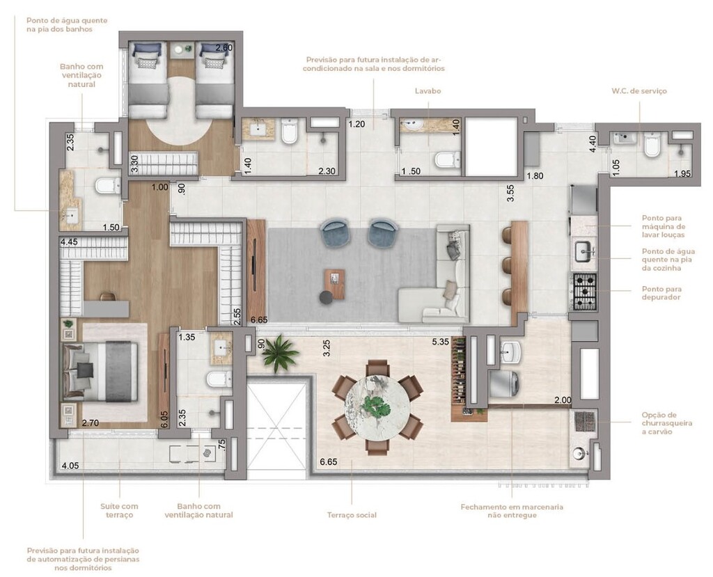 Eden West Fase 2: 2 dorm 123m² opção