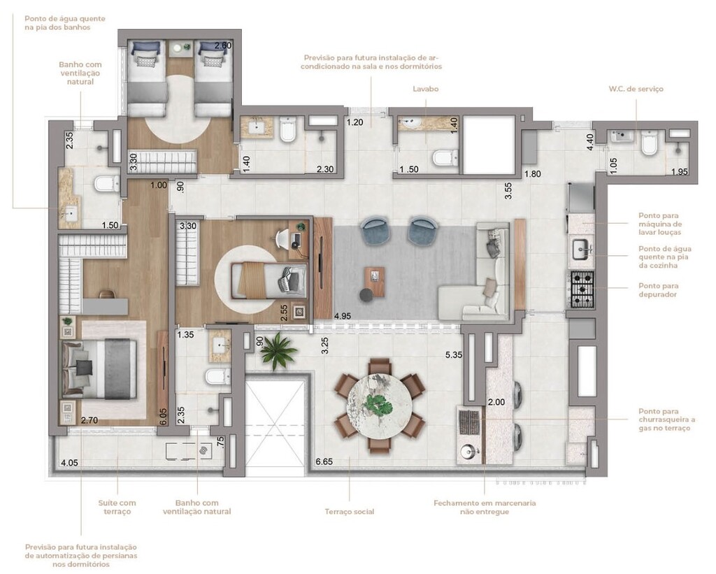 Eden West Fase 2: 3 dorm 123m² opção