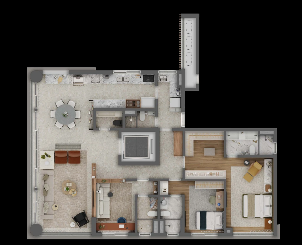 Emiie: 3 dorm 161m²