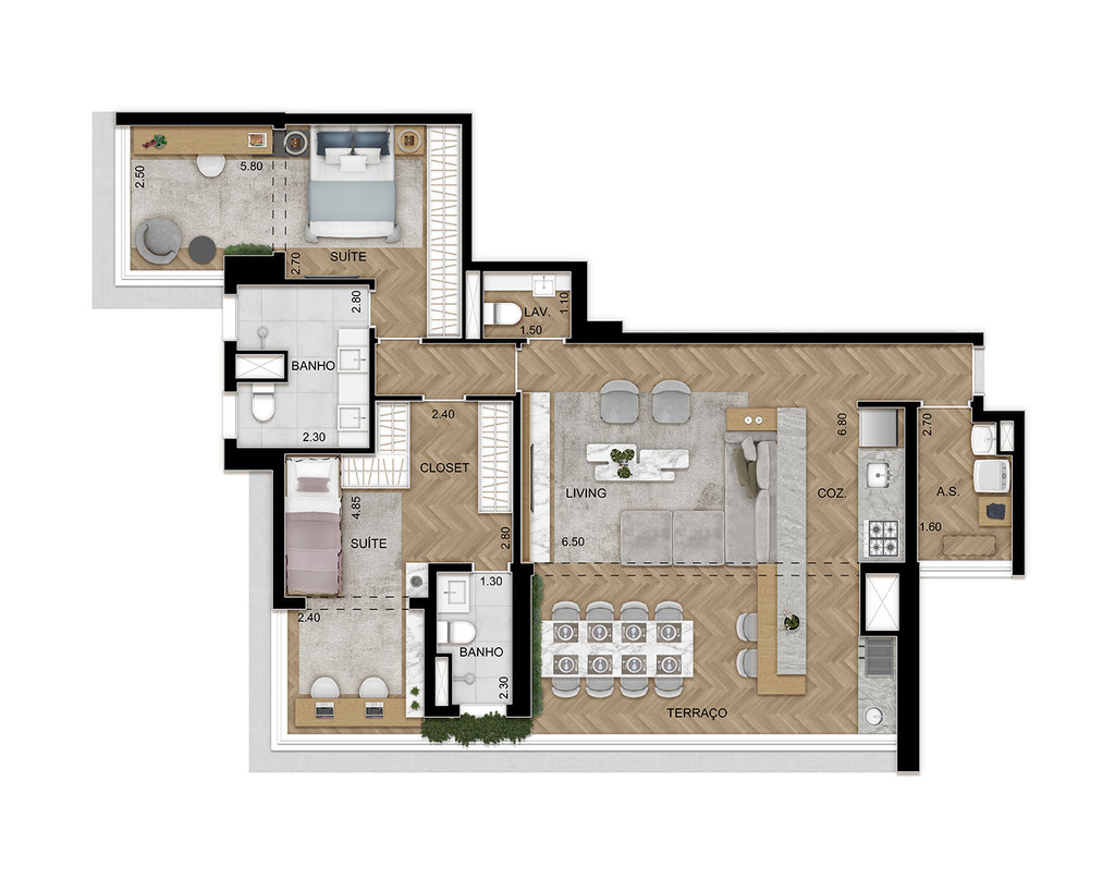 Épico Klabin: 2 dorm 119m² opção