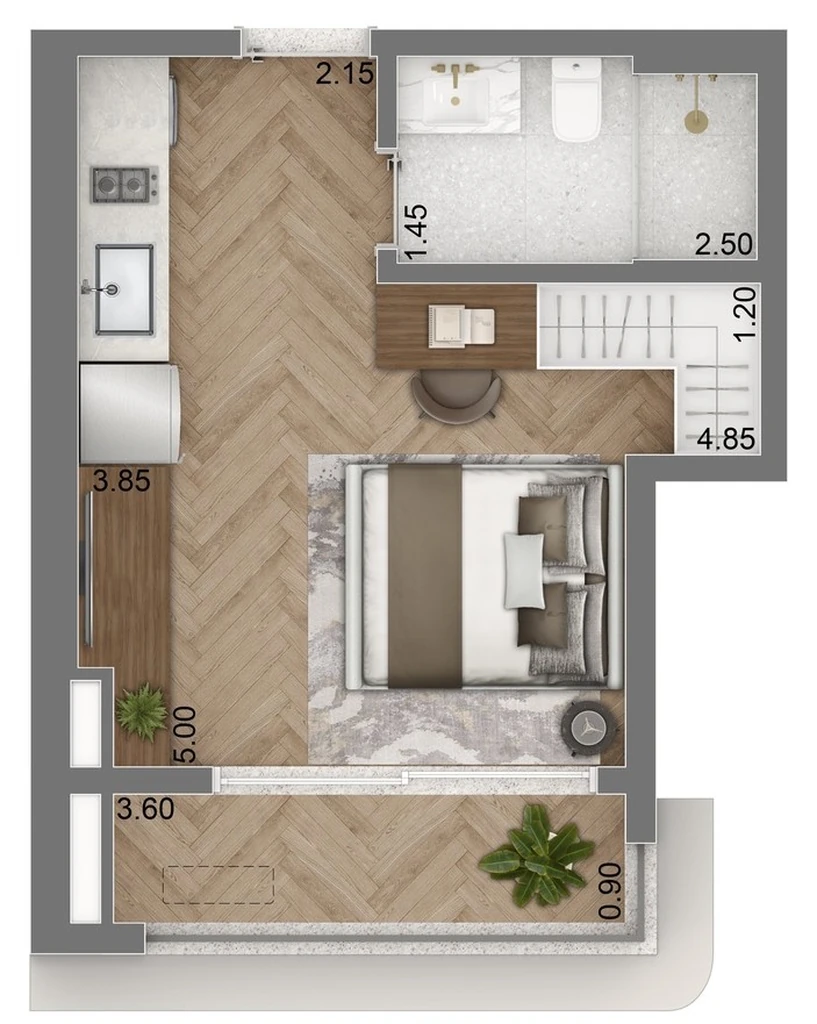 Escape Brooklin: 1 dorm 31m² studio
