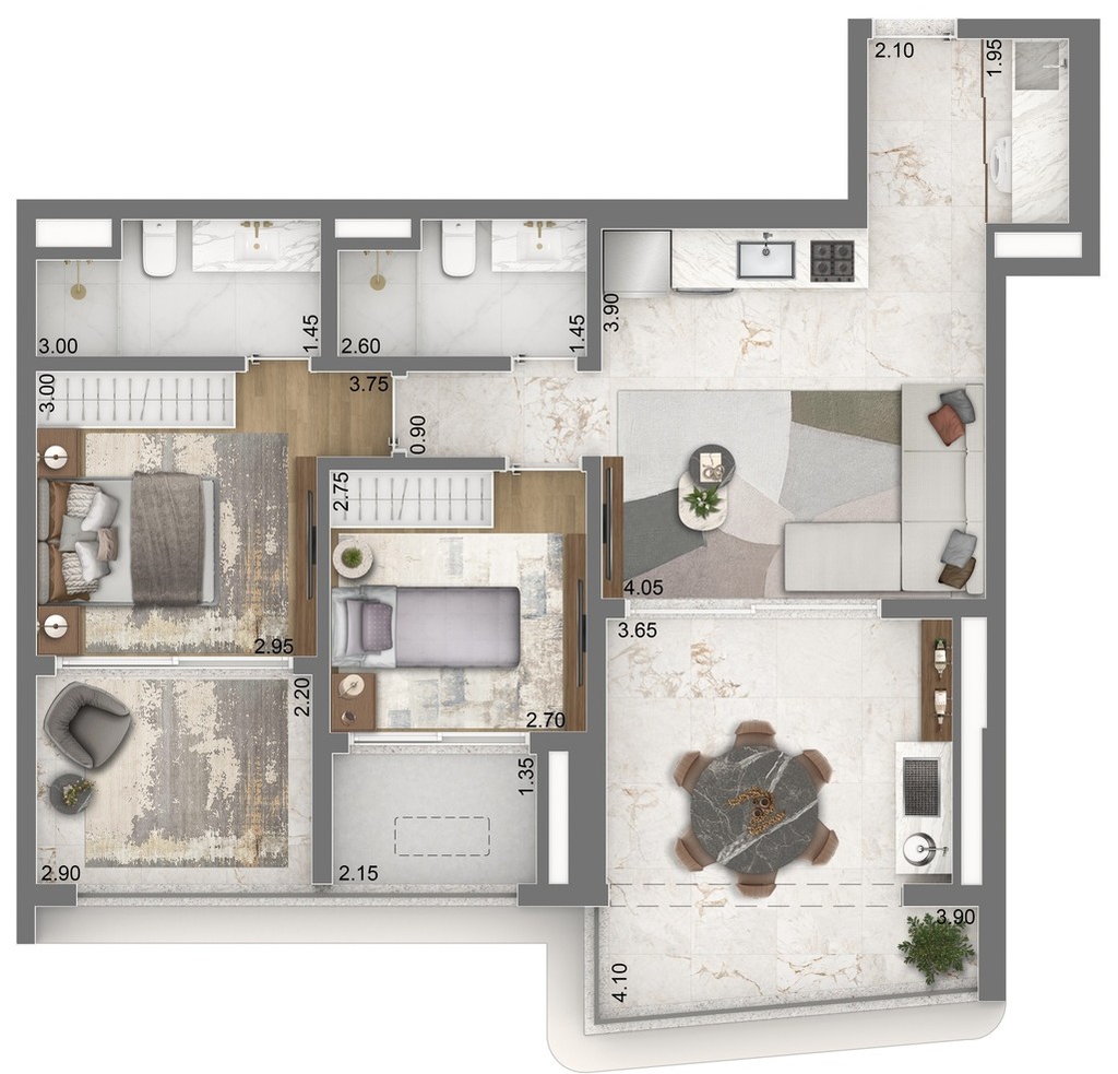 Escape Brooklin: 2 dorm 85m²