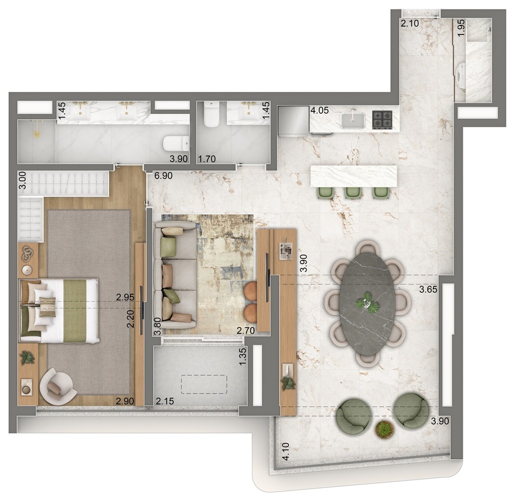 Escape Brooklin: 1 dorm 85m² opção