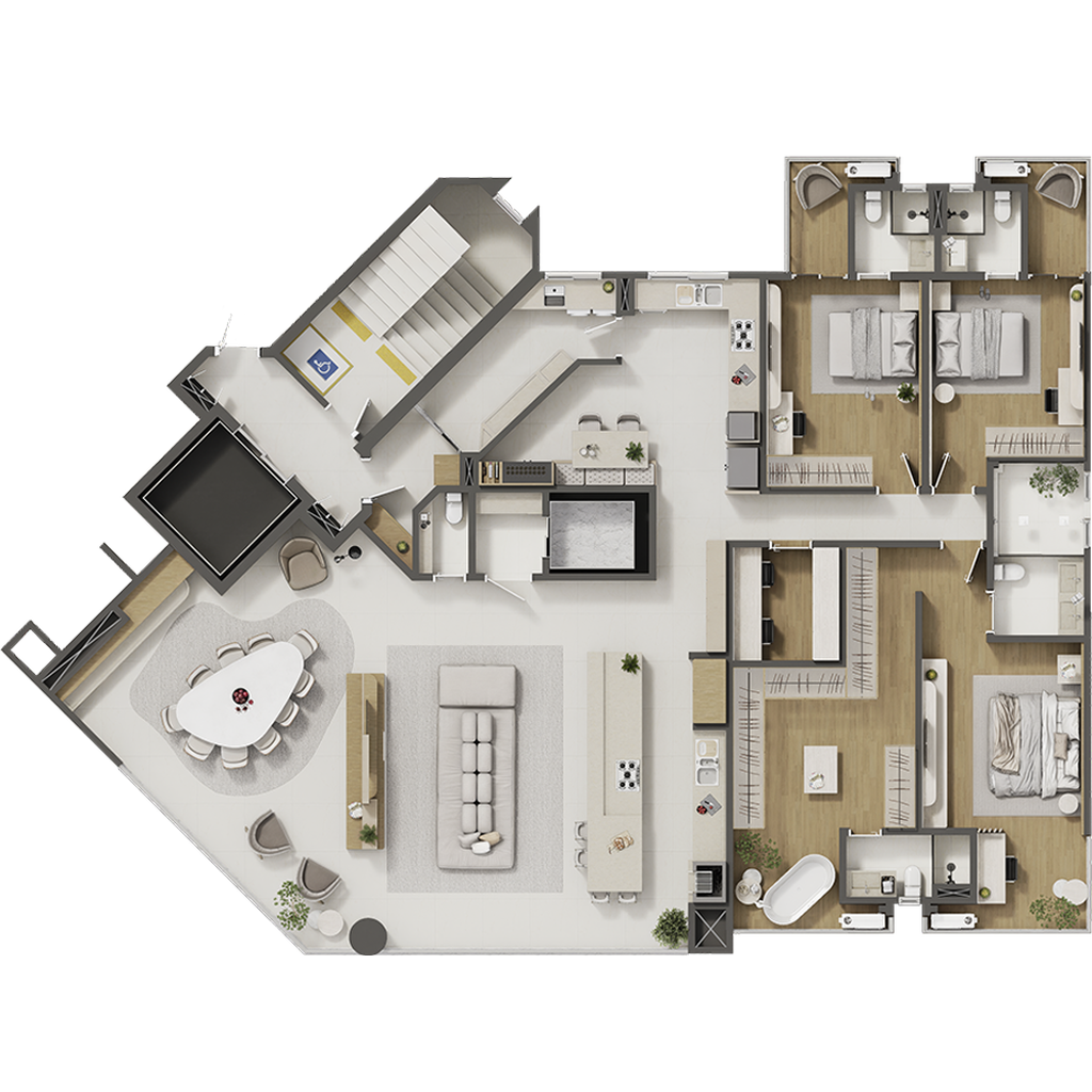 Essence Residence: 3 dorm 264m² opção 01