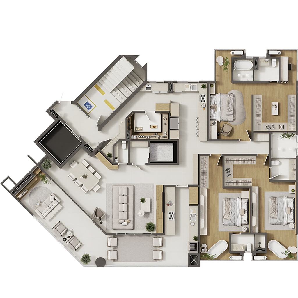 Essence Residence: 3 dorm 264m² opção 02