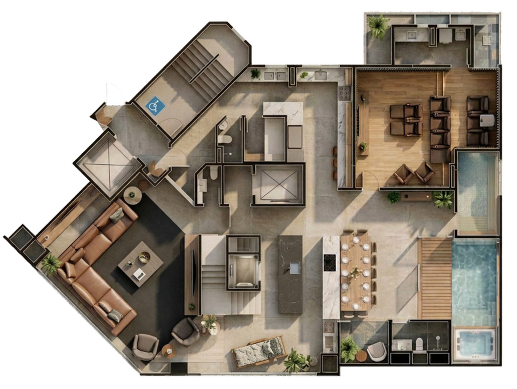 Essence Residence: 4 dorm 520m² cobertura duplex inferior