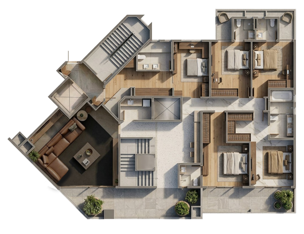 Essence Residence: 4 dorm 520m² cobertura duplex superior