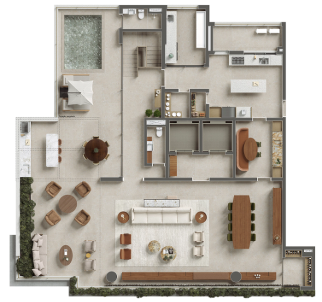 Eterno Alma Brasileira: Cobertura 4 suítes 588m² duplex superior