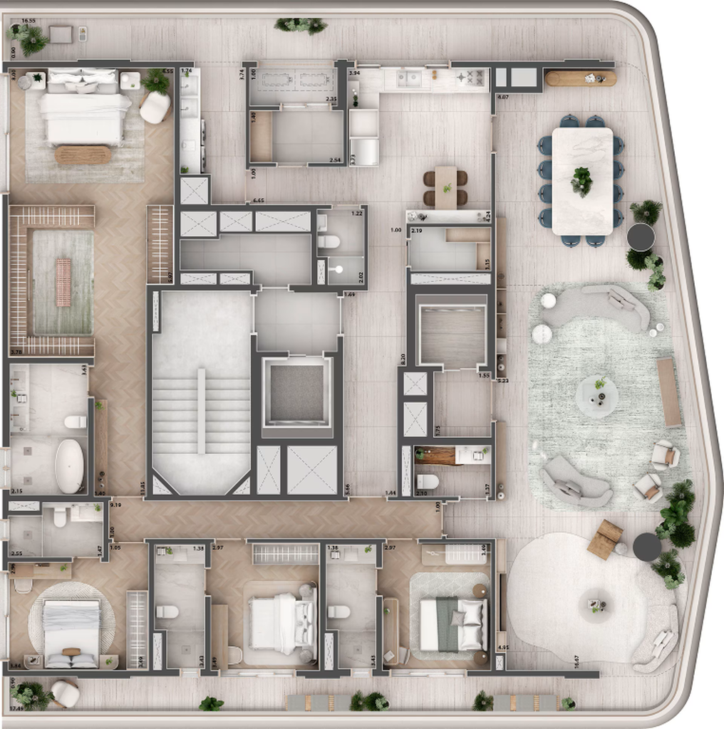 Etmo Jardins: 4 dorm 322m² garden