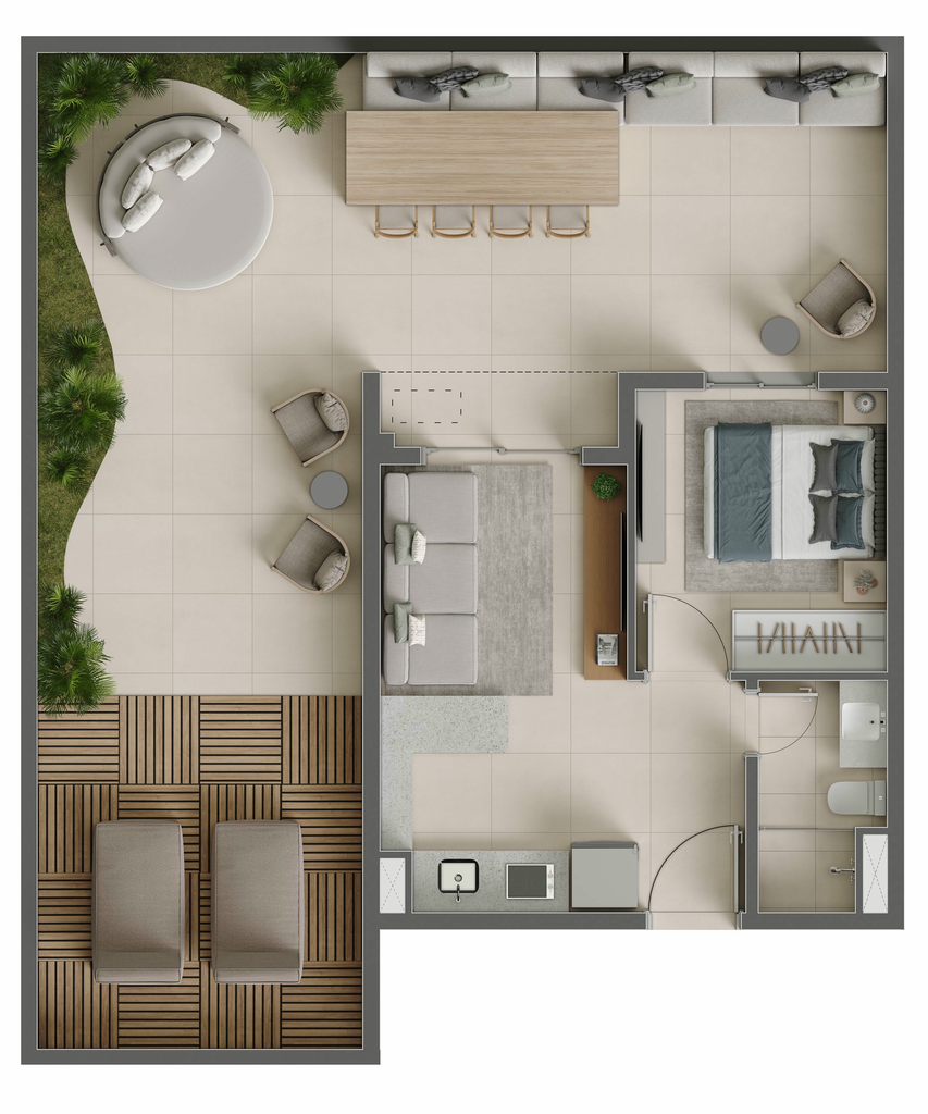 Eucalys Moema Eucalipto: 1 dorm 91m² garden