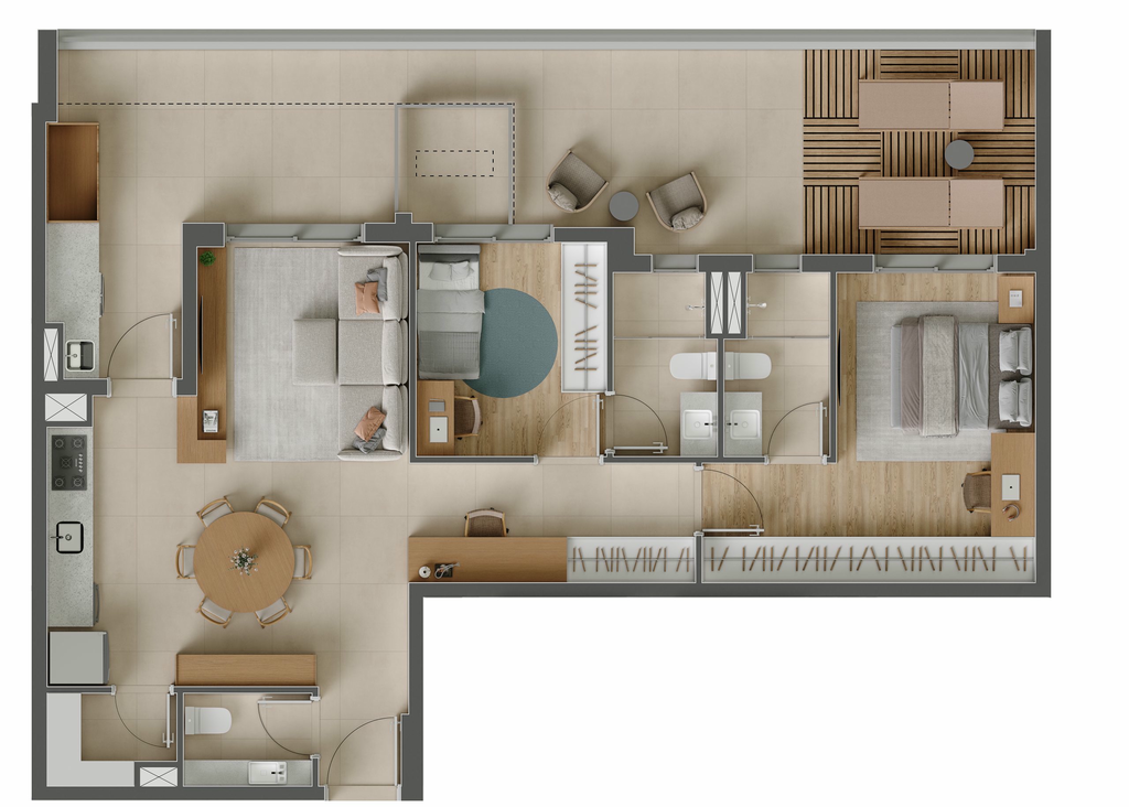 Eucalys Moema Lírio: 2 dorm 112m²