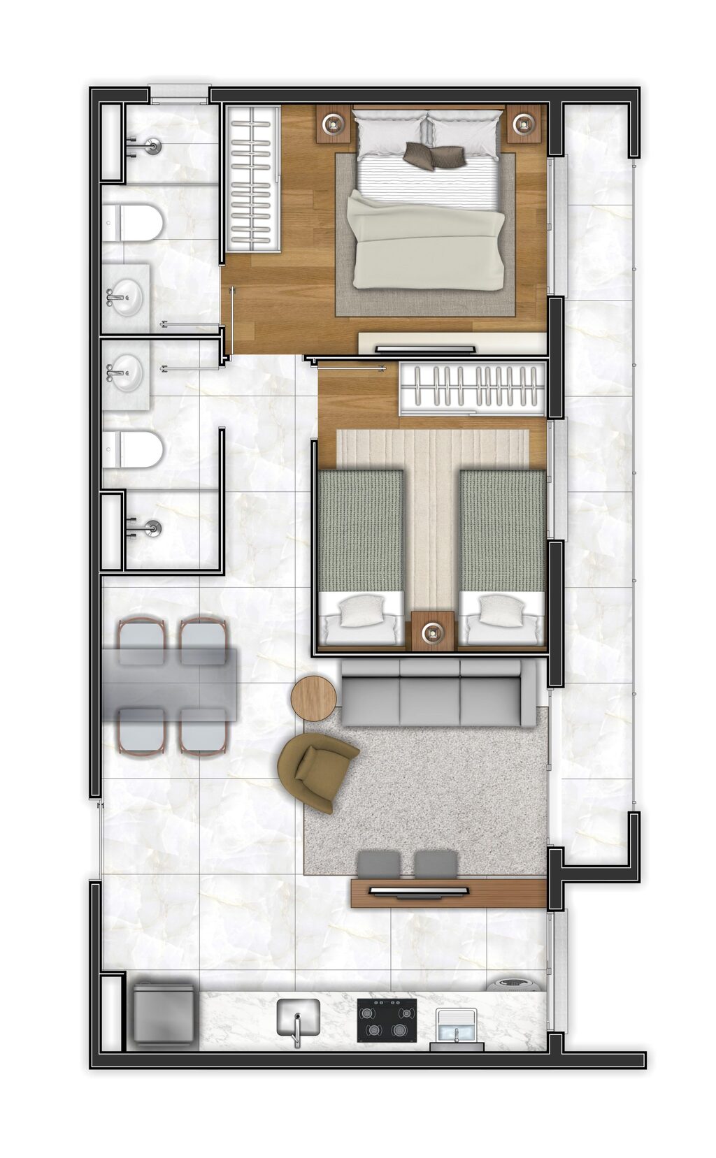EVO Vila Clementino: 2 dorm 58m²
