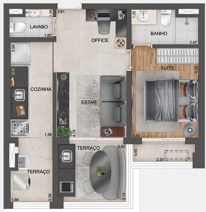Exalt Ibirapuera by EZ: 1 dorm 50m²