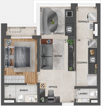 Exalt Ibirapuera by EZ: 1 dorm 50m²