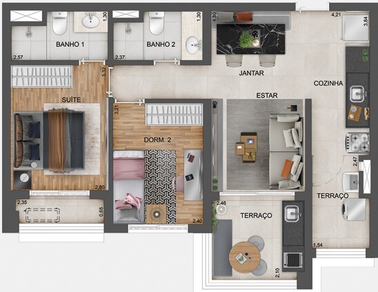 Exalt Ibirapuera by EZ: 2 dorm 65m²