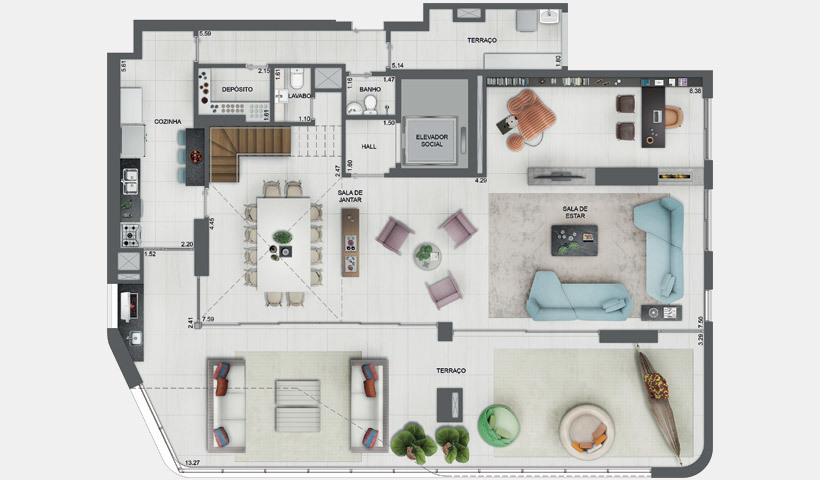 EZ Parque da Cidade: 4 dorm 366m² duplex inferior