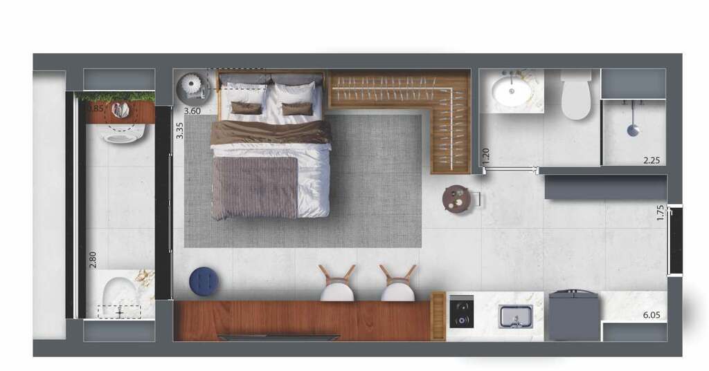 Feel Saúde: 1 dorm 27m² studio