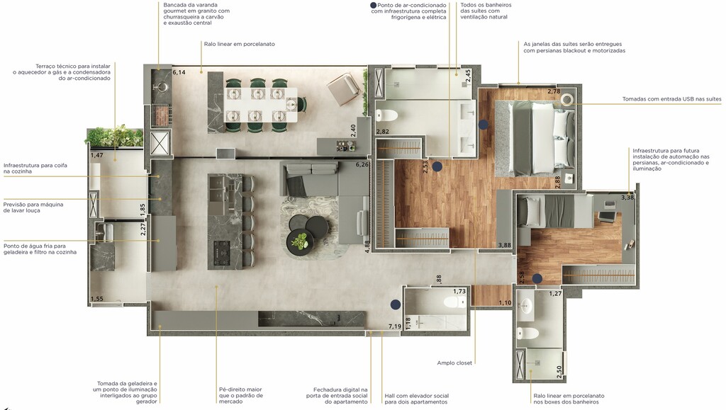Figueiras By Motiró: 2 dorm 108 80m² opção 2