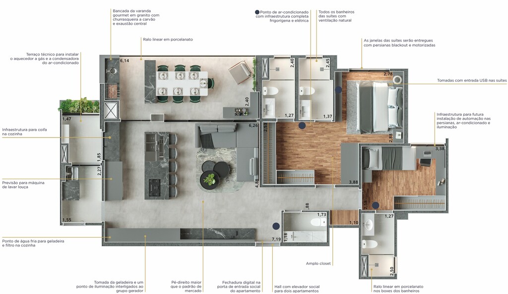Figueiras By Motiró: 2 dorm 108 80m² opção 3