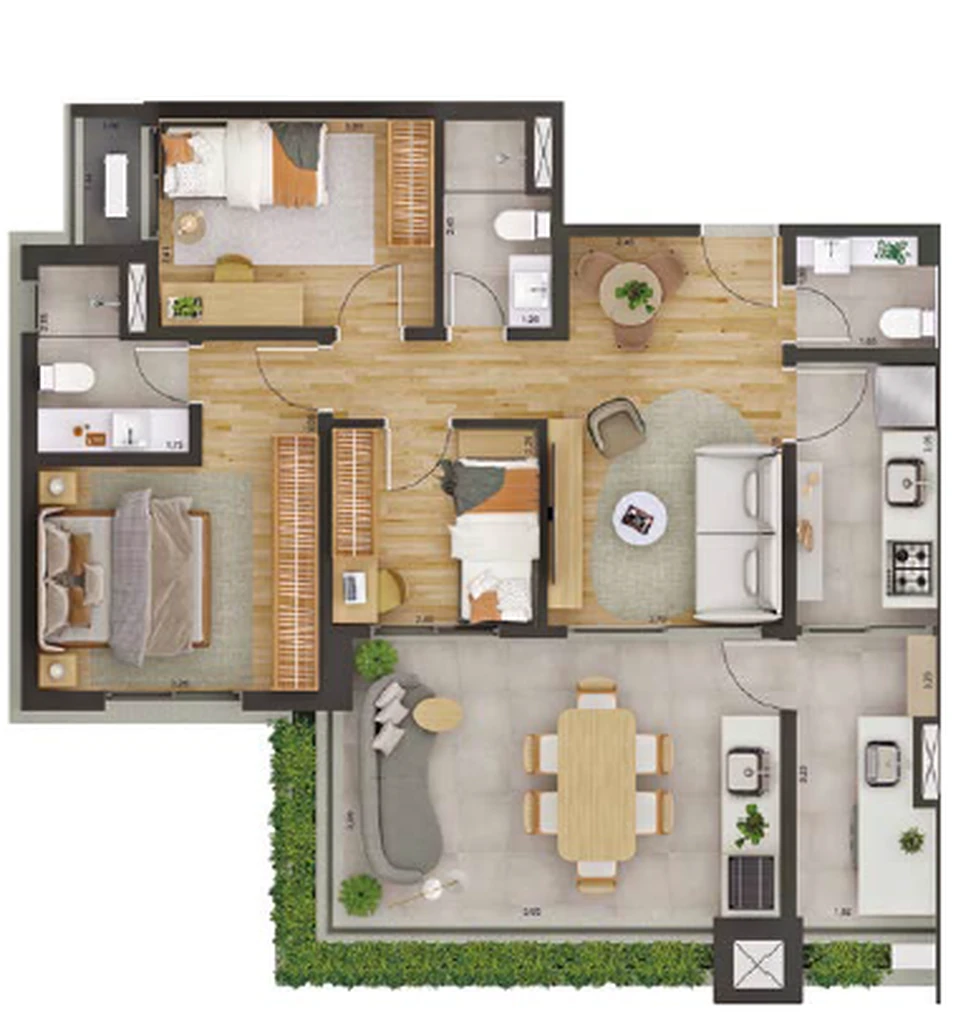 Florea Bosque da Saúde: 3 dorm 89m²