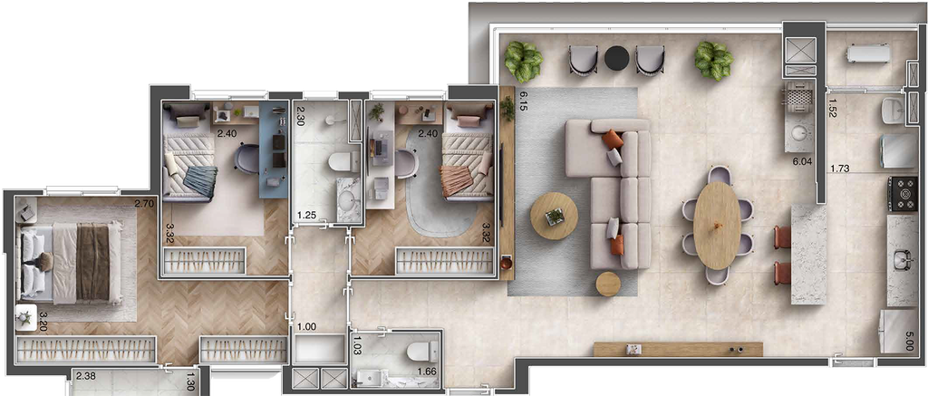 Fontelo: 3 dorm 106m²