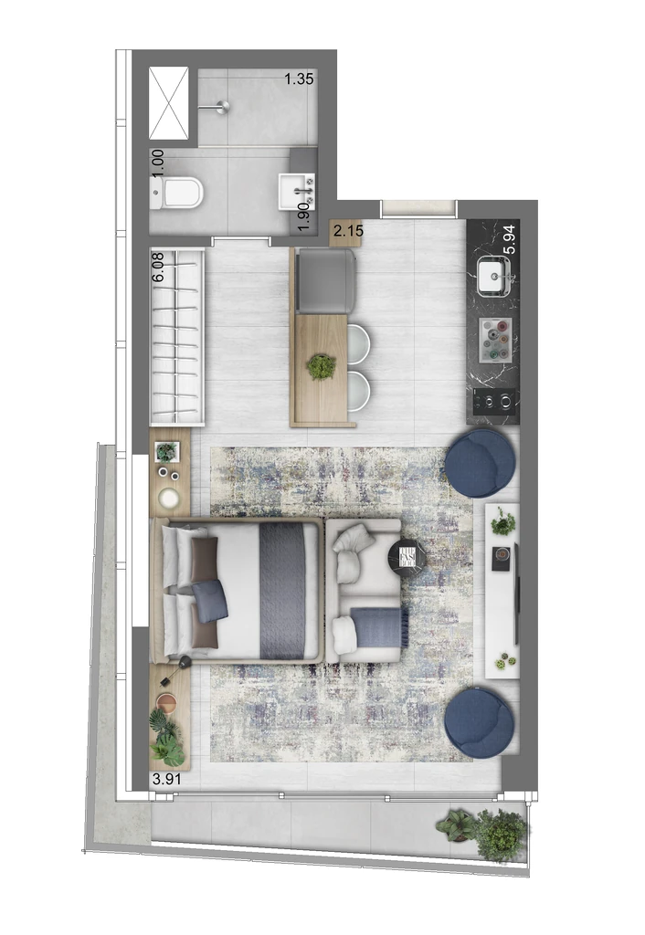 Funchal 641 Apartments Studios: 1 dorm 38m² studio