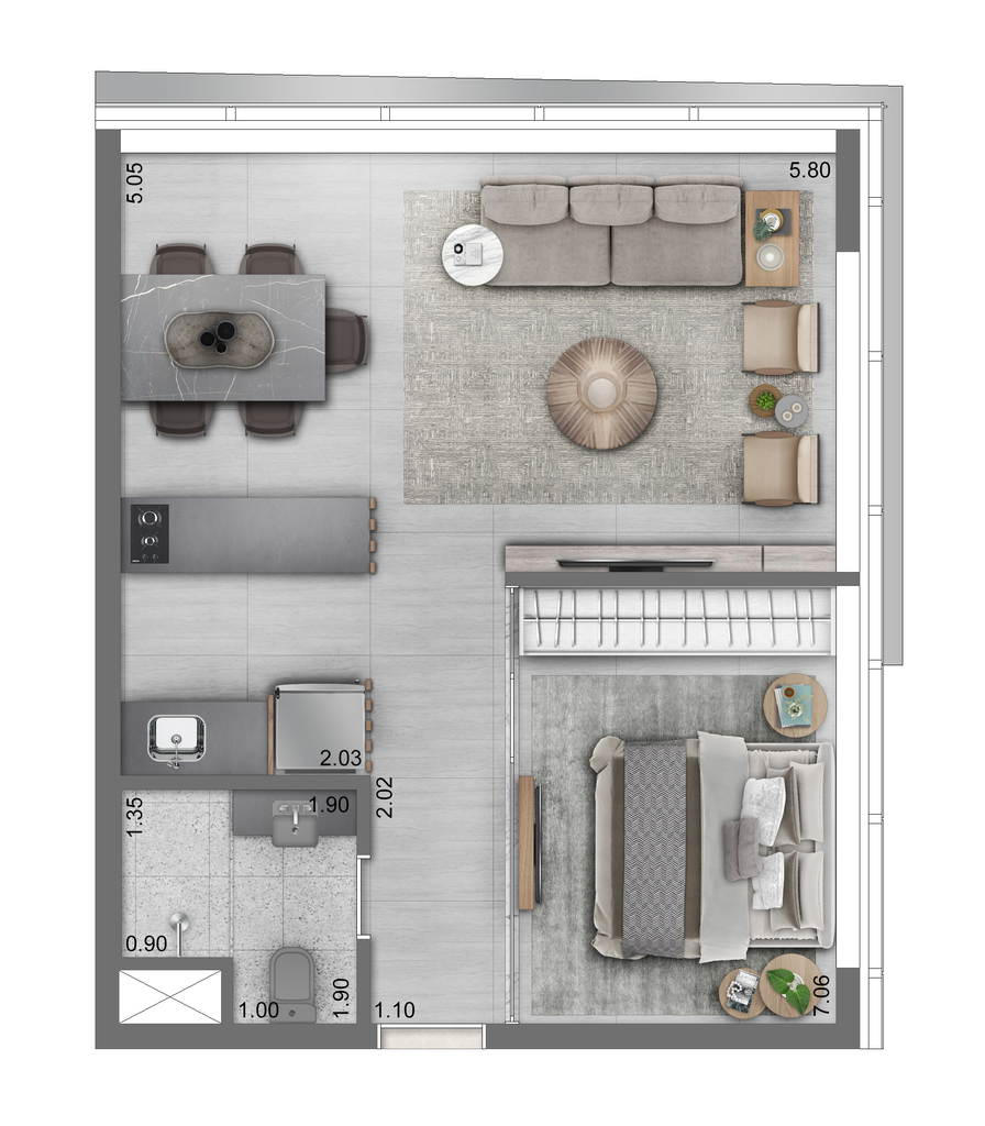 Funchal 641 Apartments Studios: 1 dorm 46m² studio