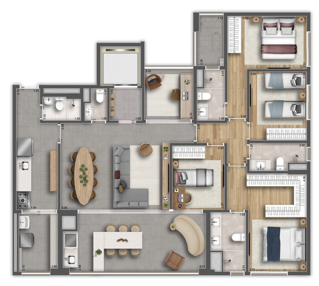 Gaia Ibirapuera: 4 dorm 147m²