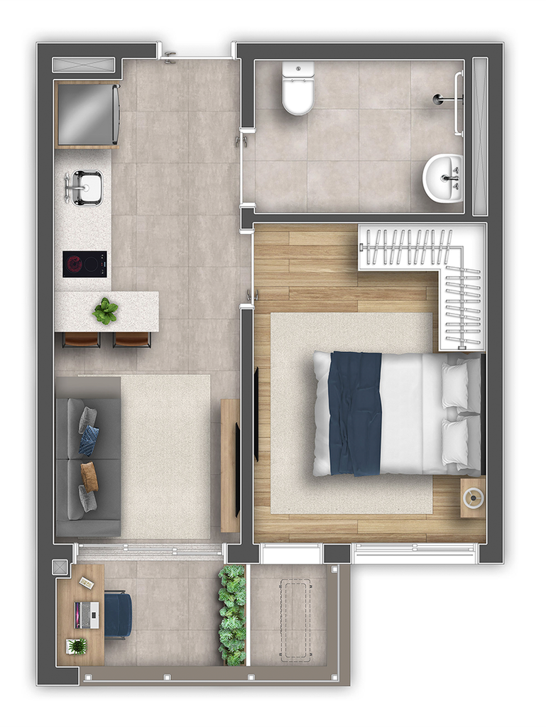 Gaia Ibirapuera: 1 dorm 32m² merge