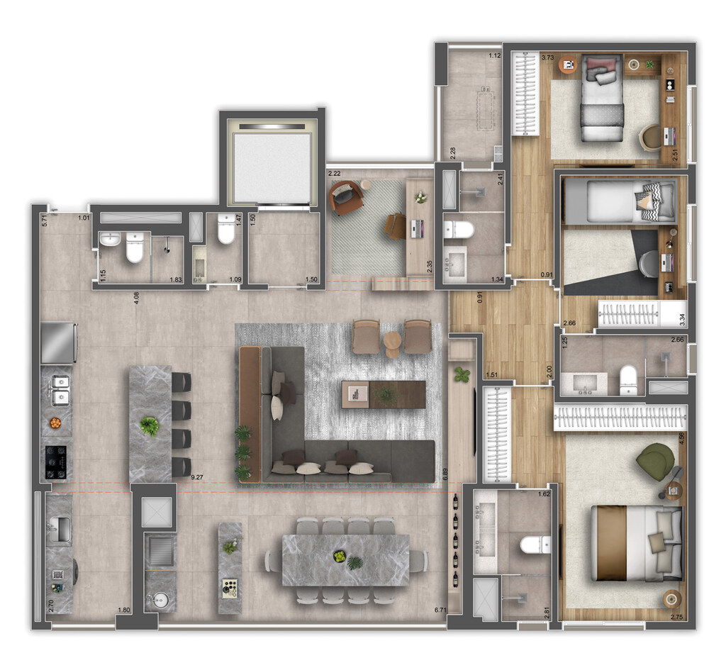 Gaia Ibirapuera: 3 dorm 147m² opção