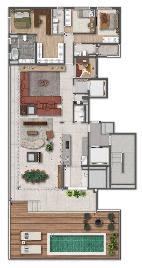 Gaia Ibirapuera: 3 dorm 296m² cobertura horizontal