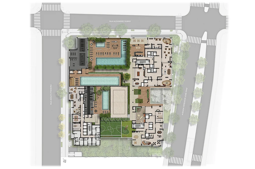 Grand High Residences Alto da Boa Vista: Pavimento térreo