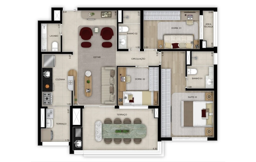 Grand High Residences Alto da Boa Vista: 3 dorm 97m²