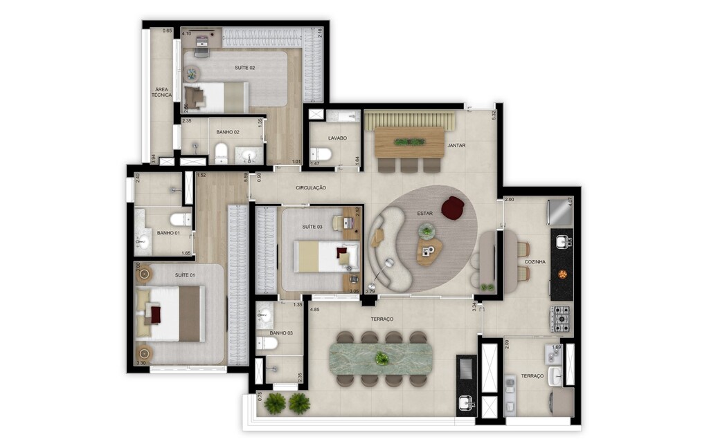 Grand High Residences Alto da Boa Vista: 3 dorm 120m²