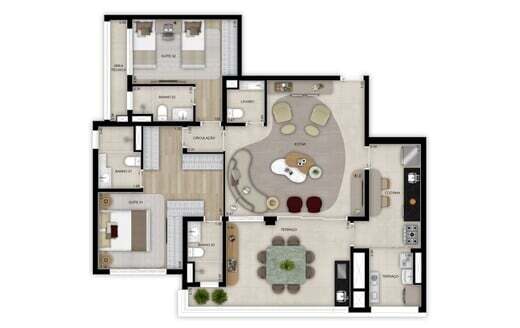 Grand High Residences Alto da Boa Vista: 2 dorm 120m² opção