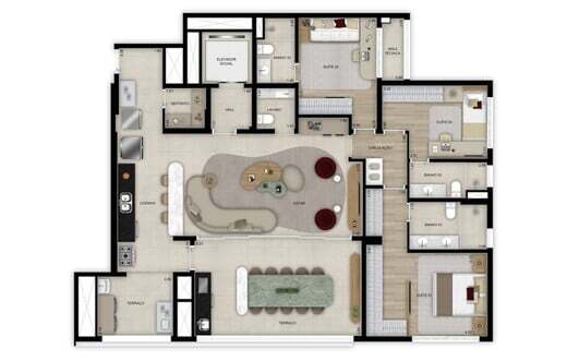 Grand High Residences Alto da Boa Vista: 3 dorm 159m² opção