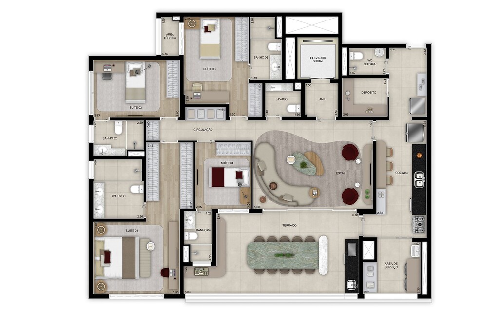 Grand High Residences Alto da Boa Vista: 4 dorm 184m²