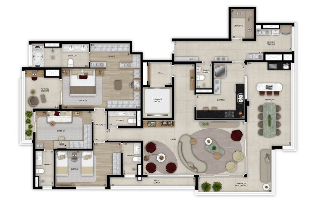 Grand High Residences Alto da Boa Vista: 3 dorm 221m² cobertura horizontal
