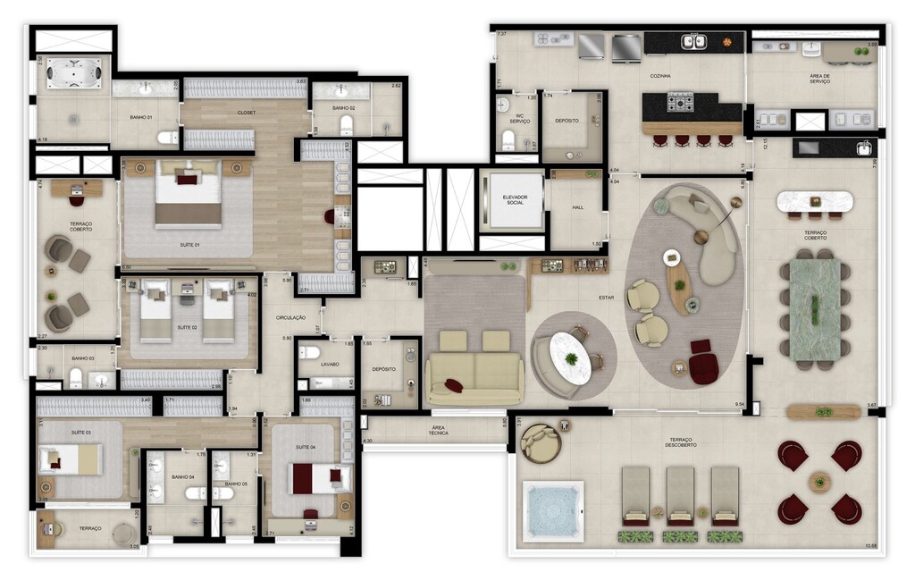 Grand High Residences Alto da Boa Vista: 4 dorm 340m² cobertura horizontal
