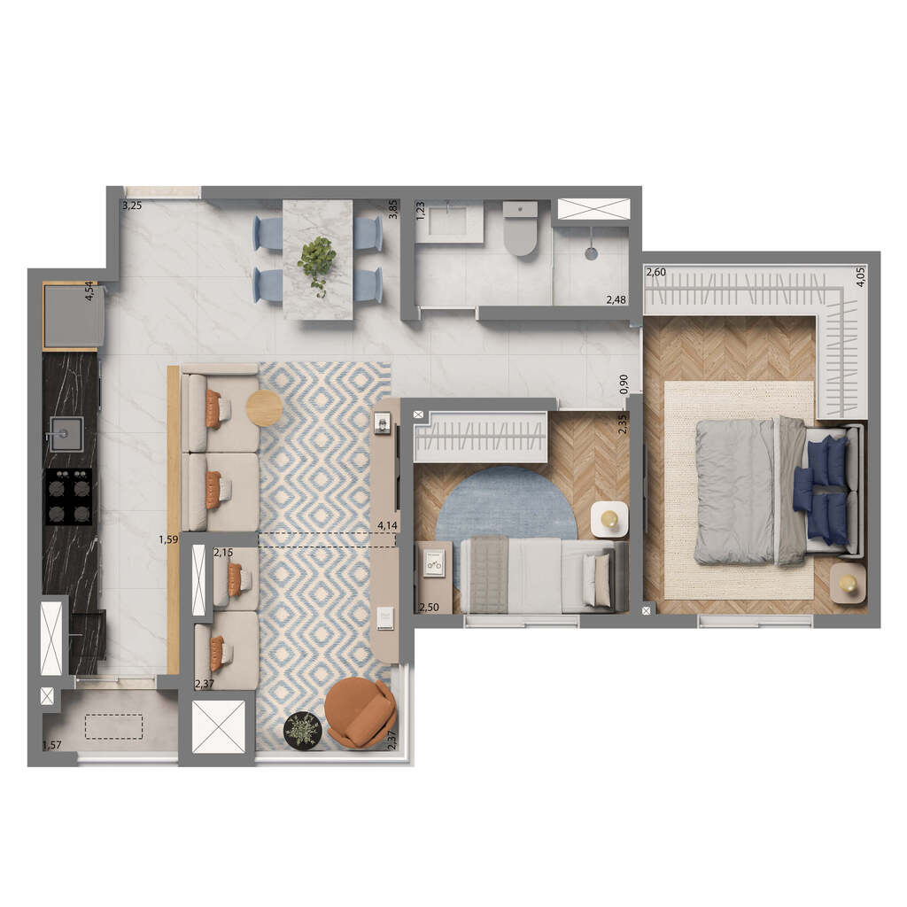 Grand Resort By Living Fase 1: 2 dorm 52m²